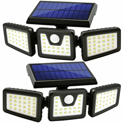 2 Pack - Solar Lights Outdoor, Wireless 120 LED Solar Motion Sensor Light