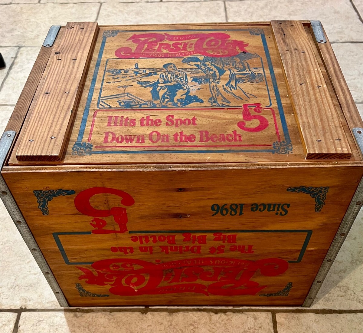 ペプシ配達箱アメリカン ビンテージ1950 Vintage 1940's-50's Wooden Pepsi Cola Delivery Crate Box
