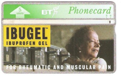 BT British Telecom Ikugel Ibuprofen Gel medizinische Karten optische Phonokarte 271E
