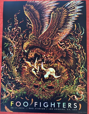 FOO FIGHTERS Los Angeles Foil Poster 8/11/24 BMO Stadium LA