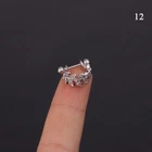 Hoop Earrings Ear Stud Ear Steel Barbell CZ Tragus Cartilage Helix Lobe Pierci ~