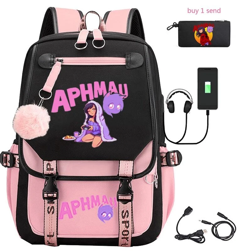 Aphmau Anime Backpack Travel Usb School Bag Male Student School Bag