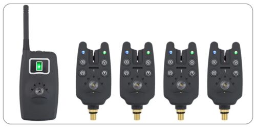 Wireless fishing bite alarm 1+4 set 4pcs illuminated swinger in EVA case fishing - Bild 7 von 17