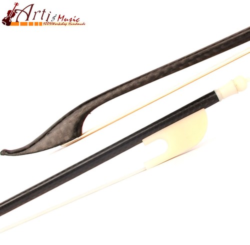 Arco de violín Pro Master fibra de carbono estilo barroco 4/4 color marfil rana rígido rápido - Imagen 2 de 5