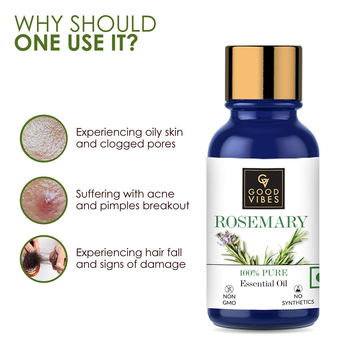 Good Vibes 100% Pure Rosemary Essential Oil Stimulates Hair Growth 10ml |  eBay