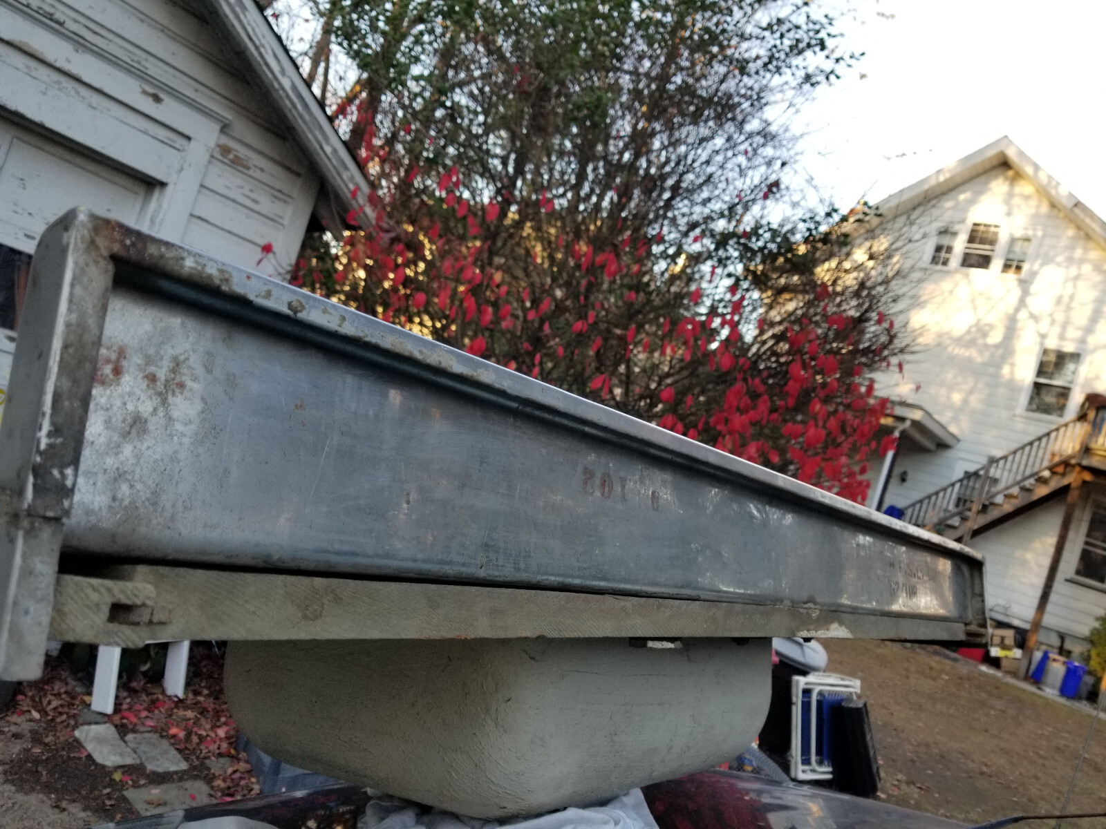 VINTAGE MID CENTURY ONE PIECE STAINLESS STEEL COUNTERTOP TRACY SINK 54