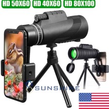 50X60 Zoom Optical HD Lens Monocular Telescope Tripod Clip for Cell Phone
