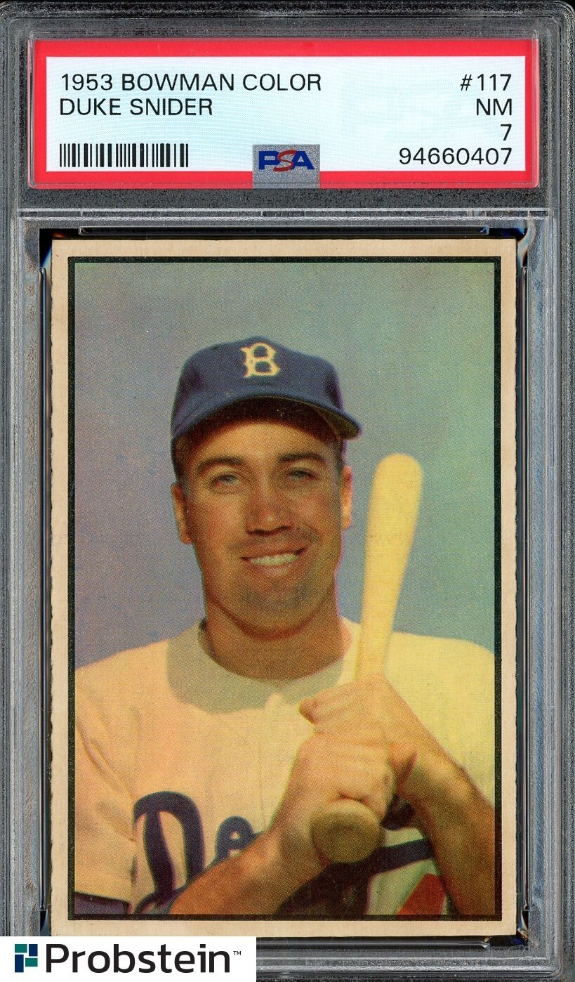 1953 Bowman Color #117 Duke Snider Brooklyn Dodgers HOF PSA 7 NM