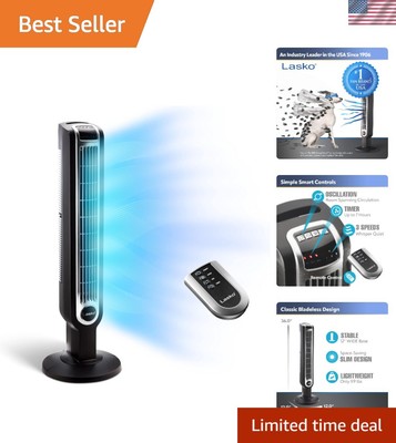 Whisper-Cool 36  Oscillating Tower Fan - Remote & Timer for Efficient Airflow
