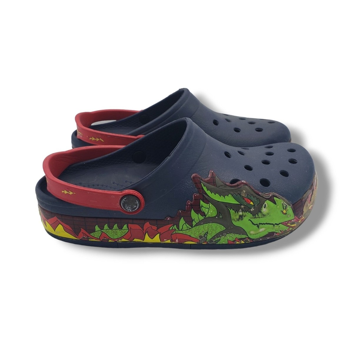 The Dark Crocs Dinosaur Light Up Boys Khaki Dinosaur Light Up