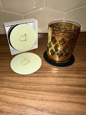 2024 Masters Golf Coasters: Set 8 Light Green Gold Embossed Logo Snakeskin ANGC