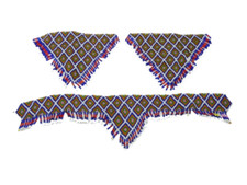 3 Handmade Braided Glass Bead Panel Embellishments  use for Jewellery or Costume