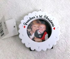 PERFECT GIFT GRANDMA'S FIRST CHRISTMAS PHOTO FRAME CHRISTMAS ORNAMENT NEW