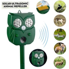 Solar Ultrasonic Pest Repeller Outdoors Animal Pets Bird Repellent Cat Deterrent