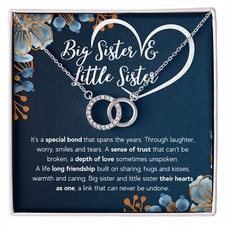 To My Sister Necklace Gift from Sisters with Message Card Gift Box Big ...
