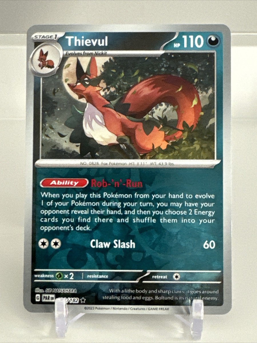 thievul pokemon card value Thievul 120/182 Reverse Holo Paradox Rift Pokémon TCG Scarlet Violet Rare