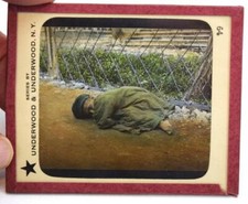 Underwood Antique Magic Lantern Slide Young Egyptian Boy Sleeping On Ground