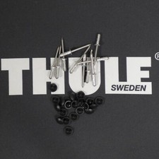 Thule 10x Nieten + 20x Endkappen schwarz für Dachbox Dachkoffer Schließleisten