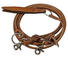 Showman 8' Argentina Cow Leather Romal Reins w/ Leather Popper