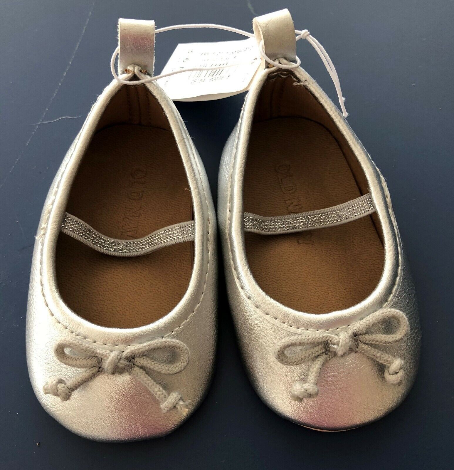NEW Girl Infant Toddler Size *3-6* months OLD NAVY Silver Ballet Shoes