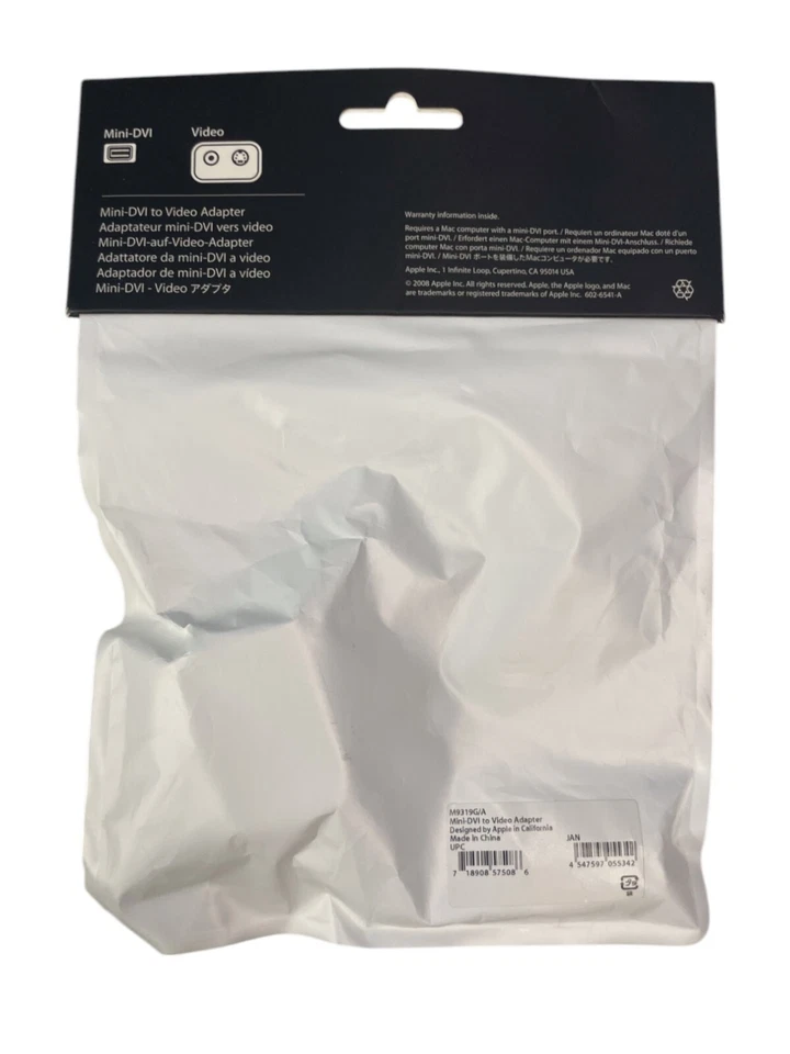 Apple Mini-DVI to Video Adapter Mini DVI to S-Video Composite Adapter # M9319G/A - Image 3 of 3