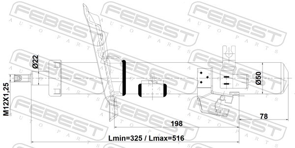 02110-004FL FEBEST Shock Absorber for NISSAN,NISSAN (DFAC)