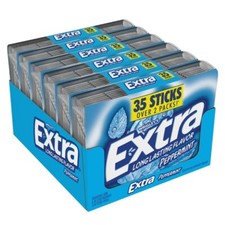 EXTRA Gum Peppermint Sugarfree Chewing Gum Mega Pack, 35 Sticks Pack of 6 