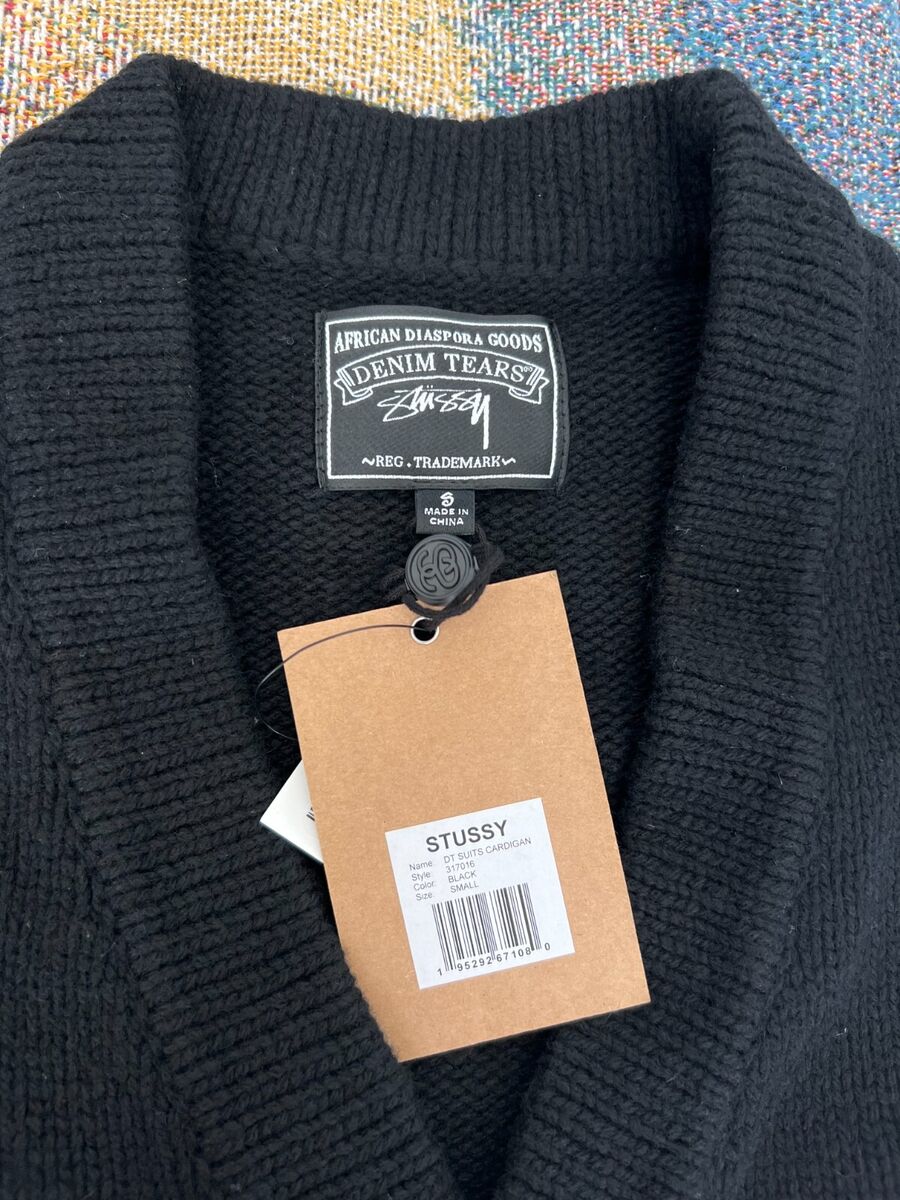 Denim Tears Stussy Suits Cardigan - Size Small - Black - NEW Denim Tears Stussy Suits Cardigan - Size Small - Black - NEW