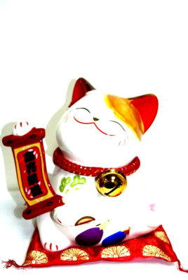 10'' Japanische Keramik Maneki Meko Glückskatze Sparkasse (SC53173) Ornament