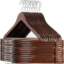 Wooden Hangers 20 Pack Wood Suit Hangers Non Slip Wooden Coat Hangers with Smoot