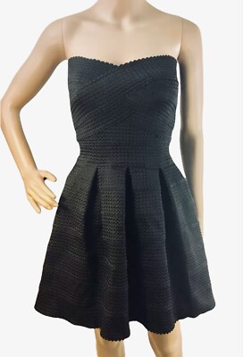 stella laguna beach dress Strapless Fit & Flare Sz-S Black Bandage Box Pleats Women's Plus Size Party