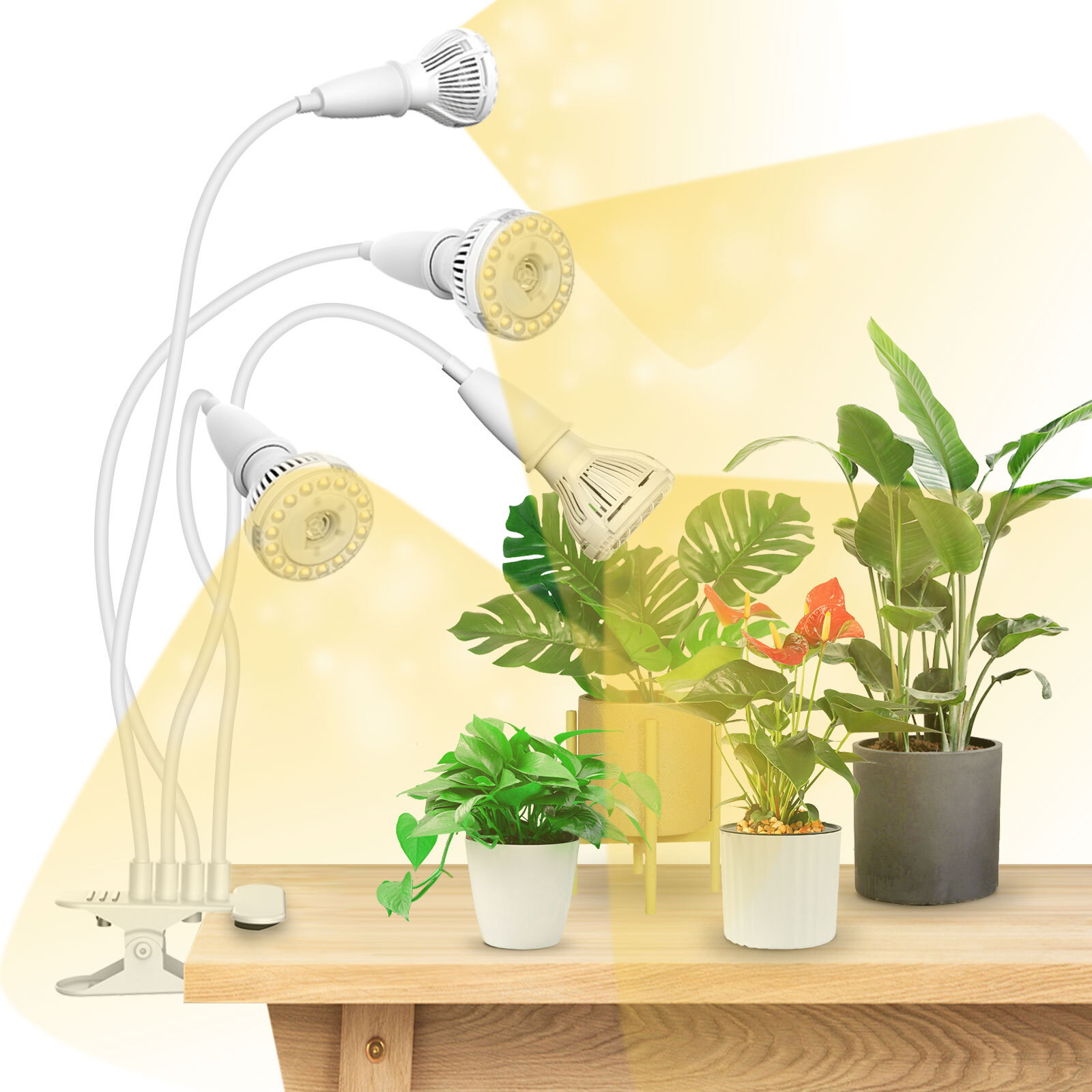 4 Heads 40W  (600W Equiv) LED Grow Light Full Spectrum Indoor Sunlike Veg SANSI