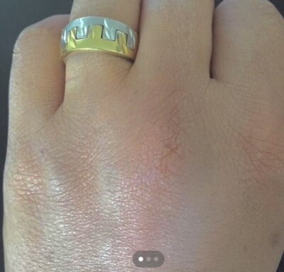 Ring 18 K gold 750 Stamp size 7/5 Yellow And White g
