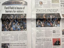 DETROIT LIONS DETROIT NEWSPAPER JAN182025 FORWARD DOWN THE FIELD HOUSE OF HORROR