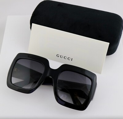 Gucci GG0053S 001 Square Sunglasses - Black\\Grey Gradient Gucci GG0053SN 001 Sunglasses Women main image 4