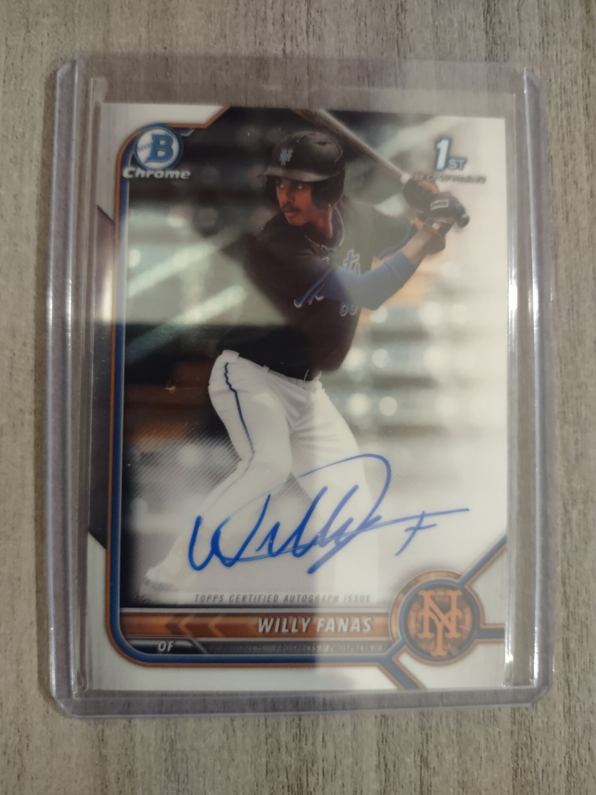 2022 Bowman Chrome Willy Fanas RC AUTO NEW YORK METS CPA-WF