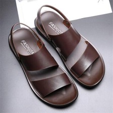 Men's faux Leather Sandal for man Lightweight Comfortable Beach slipper Shoes