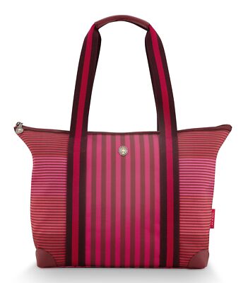 Pip Studio Tilda Tote Bag M Reisetasche Tasche Stripe Pink pink weinrot Neu