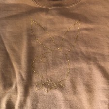 Playboy Pacsun Bunny Brown Crewneck Sweatshirt Size Large Sparkle Oversized