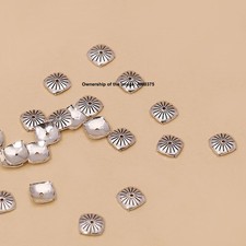 10pcs 925 Sterling Silver Flower Cup 7mm Bead Caps DIY Jewelry Making Supplies