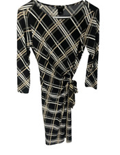 ANN TAYLOR WRAP DRESS Size XS Black Classy Career Office Flirty Romantic NEW NWT