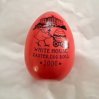 White House Easter Egg Roll Wooden Egg 2000 Bill & Hillary Clinton Collectible