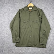 Vintage US Military Shirt Mens 14.5 x 33 Green Utility OG-507 80s Army
