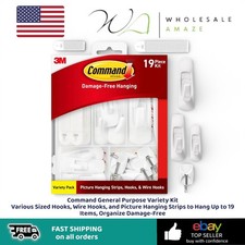 Command General Purpose Variety Kit Various Sized Hooks, Wire Hooks, and Picture