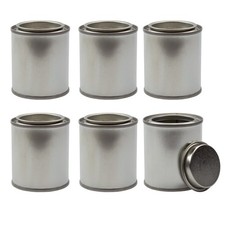 Metal Paint Cans with Lids 1/4 Pint Size 6pk, 1/2 Cup Empty Unlined Paint Pails