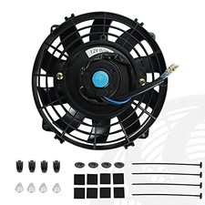 7" inch Universal Slim Fan Push Pull Electric Radiator Cooling 12V 7 Inch Black