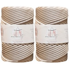 , 2 Skeins of Polyester Macrame Cord 5mm x 104 Yards 311 feet 5mm Polypropyle...