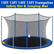 12/13/14/15ft Round Trampoline Enclosure Net Replacement 3 Arch for 6 Pole Fence