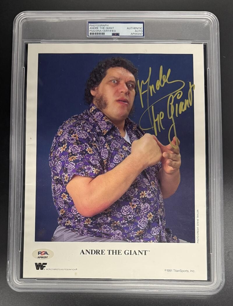 Andre The Giant Signed Autograph Original WWF Promo PSA/DNA COA Slab 8x10 Photo