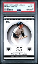 2007 TOPPS MOMENTS & MILESTONES 55 RBI #164 MICKEY MANTLE 99/150 PSA 6
